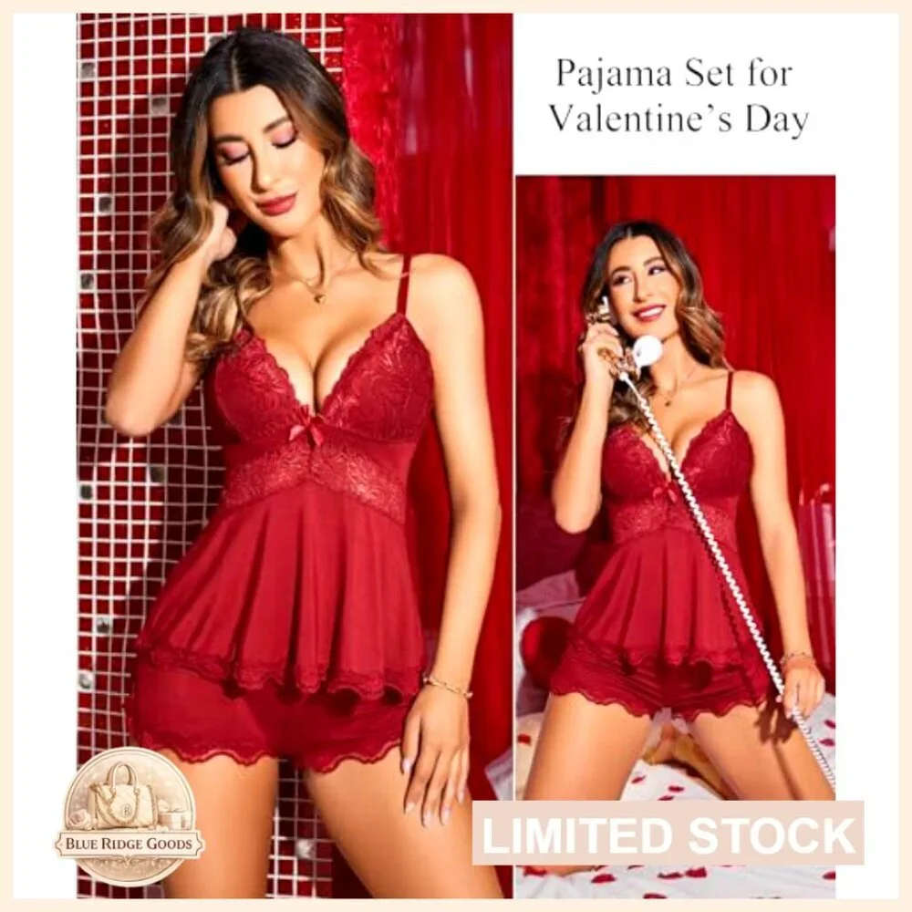Lace Camisole Set Modal Pajamas Lounge Wear Adjustable Straps Sexy Chic